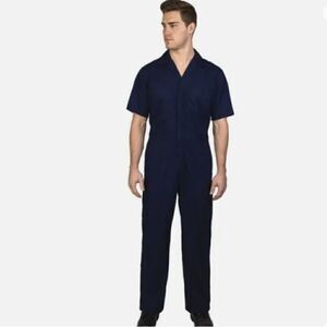 WALLS Master Made Coveralls Short Sleeve Navy Blue Size 48 SHORT nwt